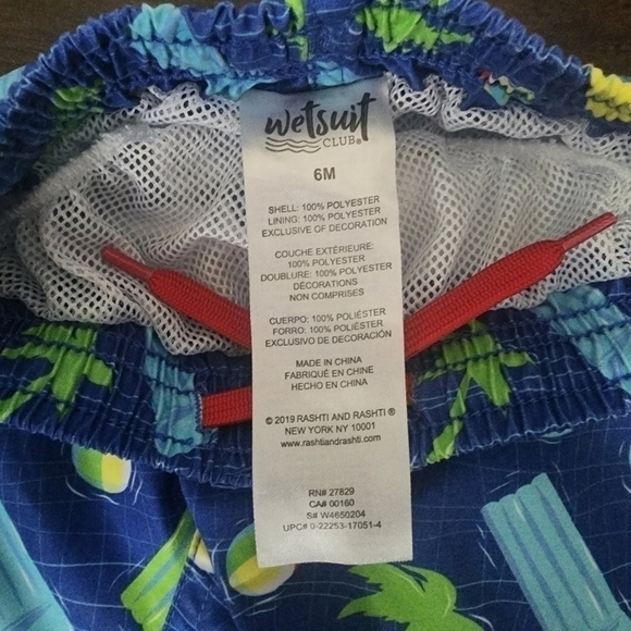 Wetsuit Club Boys Swim Trunks 6M - Picture 2 of 2